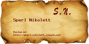 Sperl Nikolett névjegykártya